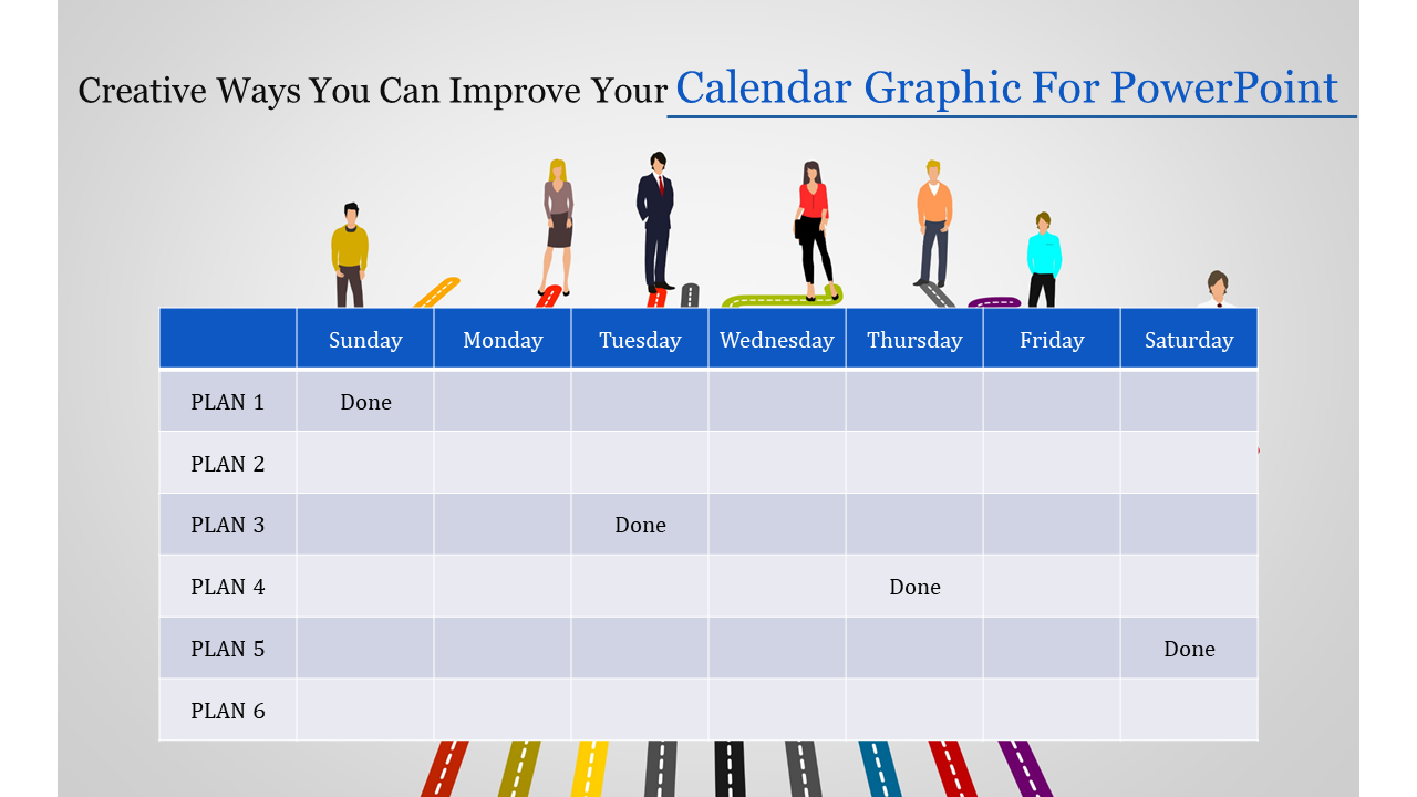 Free - Calendar Graphic For PowerPoint With Light Grey Background